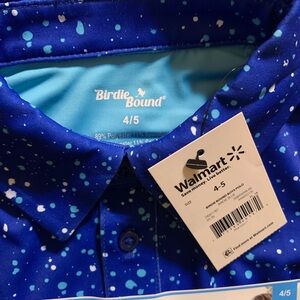 Birdie Bound Blue and White Speckled Kids Performance Polo Brand New With tags.